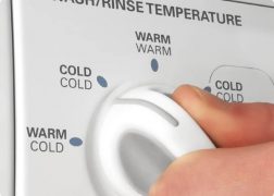 Wash/Rinse temperature knob set to cold