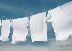 whites drying on clothesline