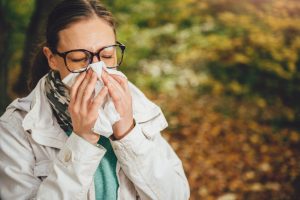 woman with allergies