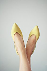 yellow woman's shoes